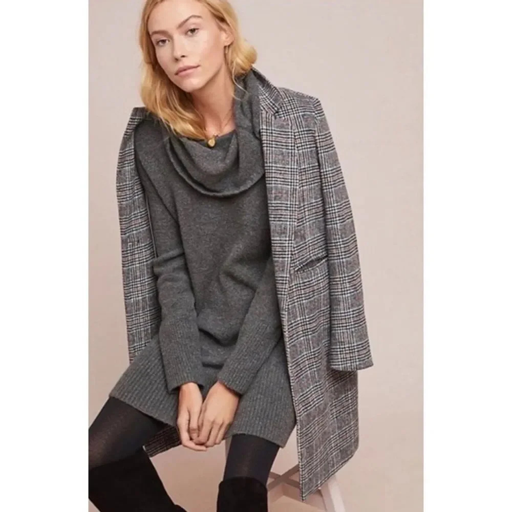 Anthropologie Sonoran Wool Cowl Neck Sweater Dress